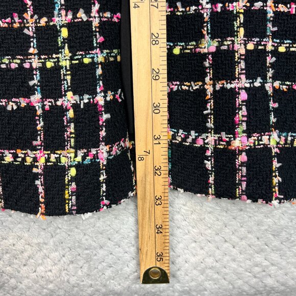 Carlisle Womens Tweed Convertible Zip-Off Coat Jacket Chanel-Inspired Grid Sz 6 - Picture 13 of 16